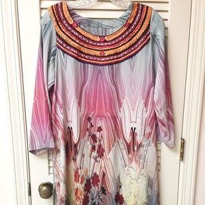 Tribal Abstract Pastel Marble Dress M L